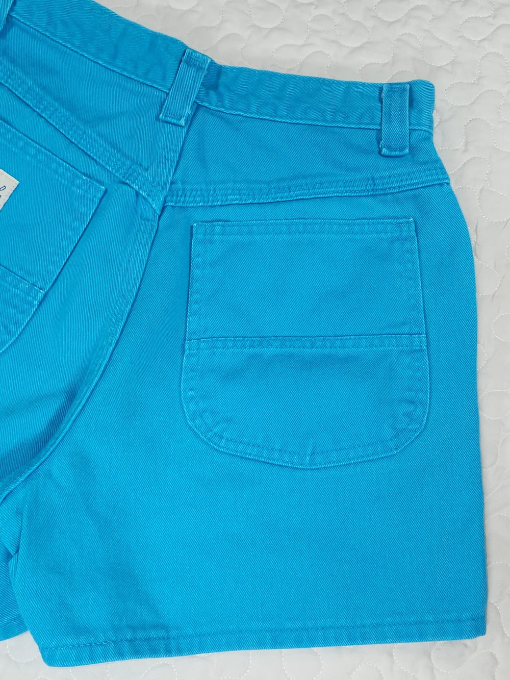 VTG 28 Lee Utility Shorts Rivet Dungarees Turquoise Blue 90s Y2K Hammer Loop - Picture 3 of 8
